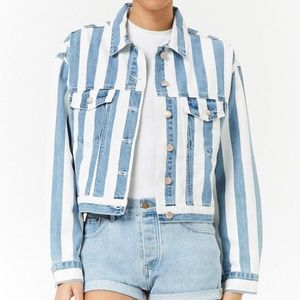 Striped jean jacket